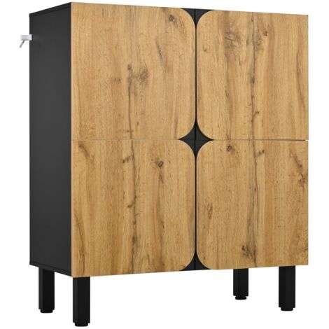 PLACARD Chaussures Design Élégant Pratique MDF Noir Naturel 80.00x38.50x95.00