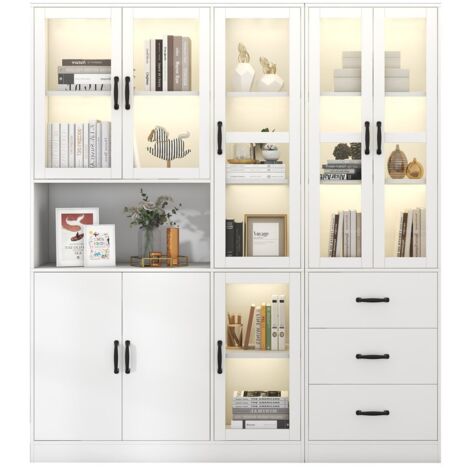 PLACARD COMBINE STYLE FONCTIONNALITE STOCKAGE Particle Board Blanc 180.00x40.00x200.00 cm