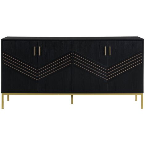PLACARD Design Moderne Élégant Fonctionnel MDF Noir Bois 160.00×40.00×80.50 cm