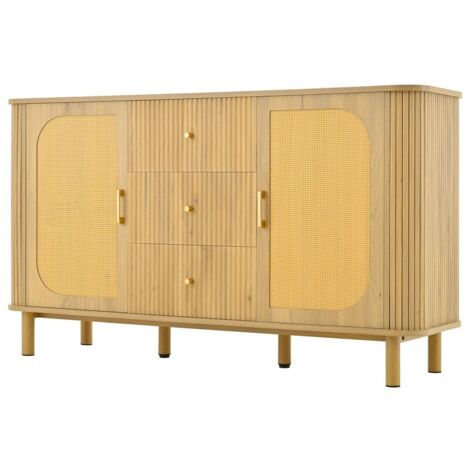 PLACARD Élégant Moderne Fonctionnel Symétrique MDF Naturel 140.00 x 40.00 x 80.00