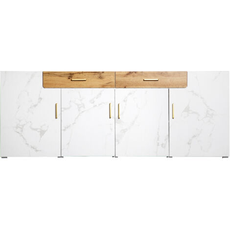 PLACARD ELEGANT PRATIQUE SOLIDE DE RANGEMENT Particle Board Blanc 208.00 x 39.50 x 80.00