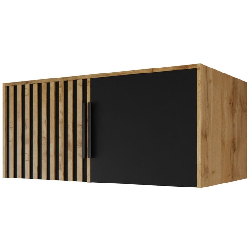Mobilier1 - Buffet Enolevo 103, Chêne wotan + Noir, 45x100cm, Le nombre de portes: 058cm, Stratifié