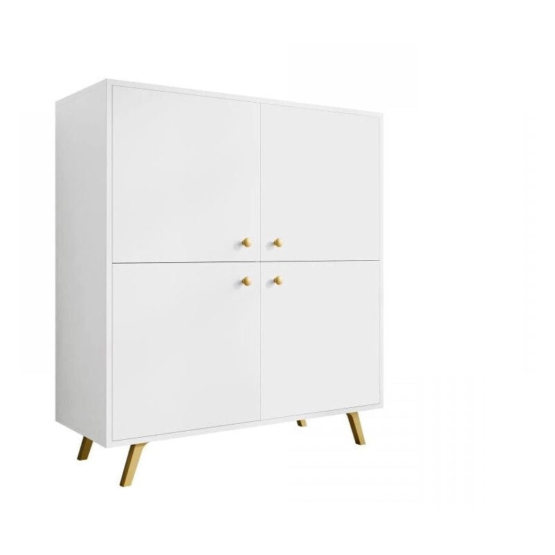 Mobilier1 - Buffet Monfera 103, Blanc, 112x100cm, Le nombre de portes: 041cm, Stratifié