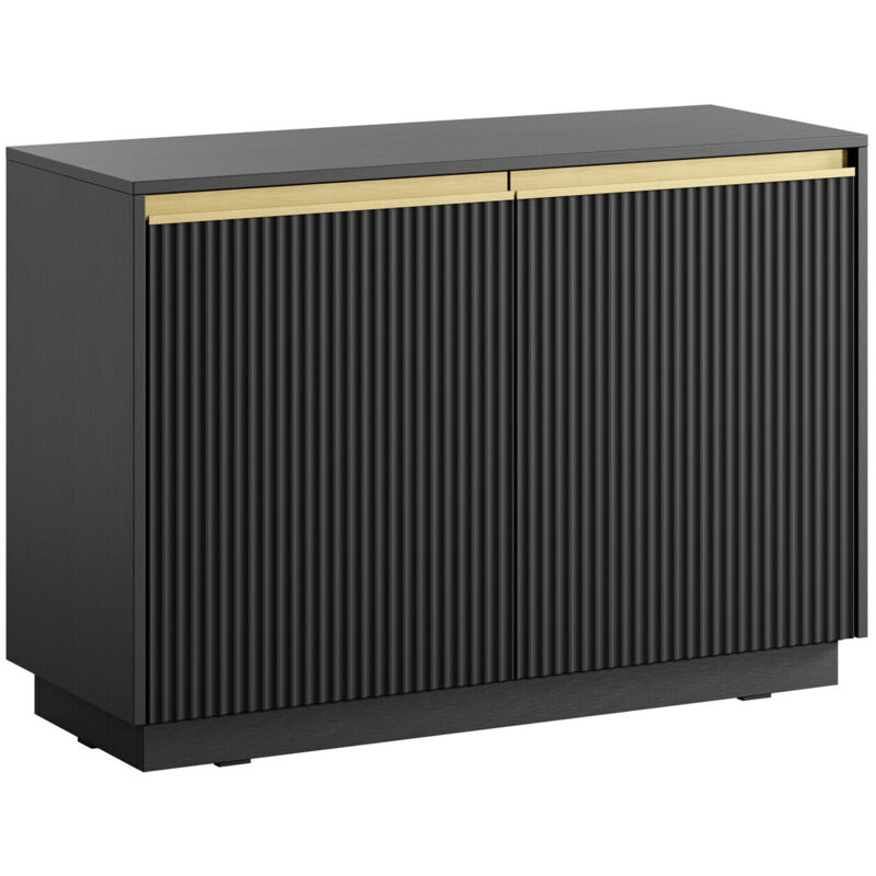 Buffet Sorbela 101, Noir, 72x104cm, Le nombre de portes: 039cm, Stratifié, mdf