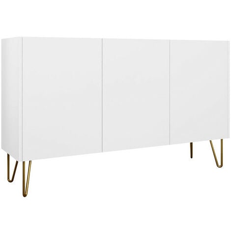 MOBILIER1 Placard Lima M101, Blanc + Marbre blanc, 83x144x37cm, Stratifié