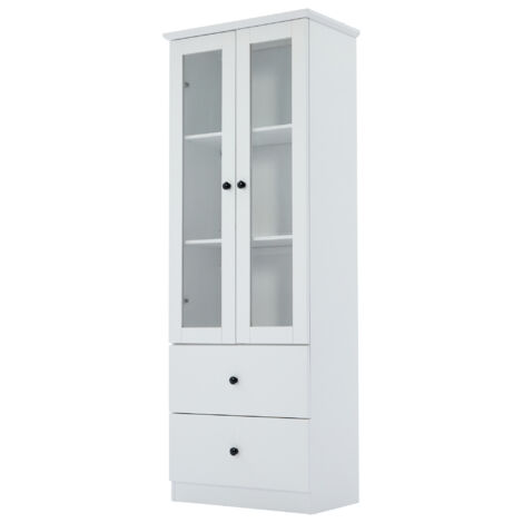 PLACARD MODERNE AVEC ÉCLAIRAGE LED MDF ET PLATEAU DE PARTICULES BLANC 60.00 X 35.50 X 165.00 CM