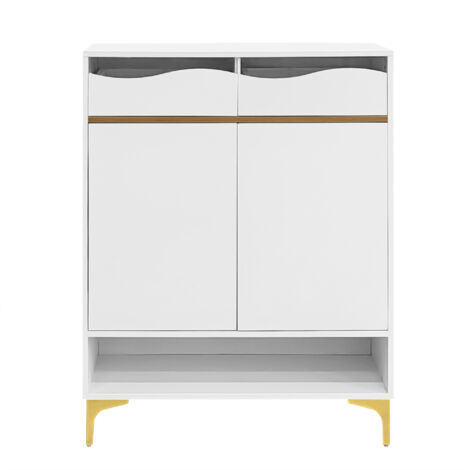 PLACARD MODERNE AVEC LUMIÈRE LED EN MDF ET PLATEAU DE PARTICULES BLANC 80.00×35.00×105.00 CM