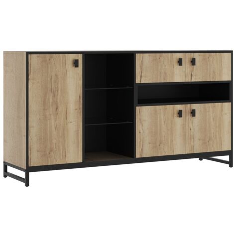 PLACARD MODERNE ÉLÉGANT FONCTIONNEL DURABLE Bois d'ingénierie Naturel 160.00x40.00x84.50