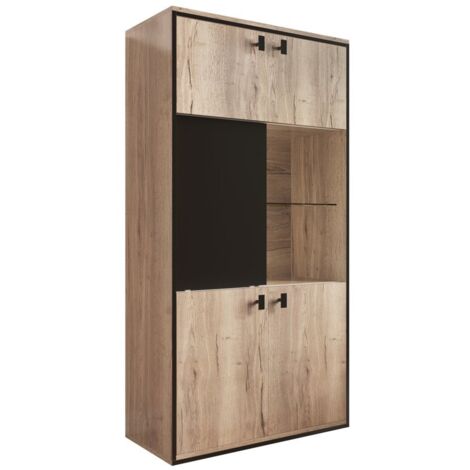 PLACARD MODERNE FONCTIONNEL ORGANISATEUR ELEGANT Engineered Wood Natural 77.80 x 36.00 x 150.00