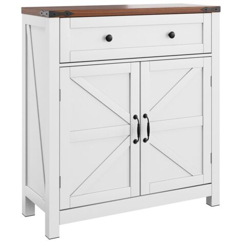 PLACARD Multifonctionnel Style Campagnard MDF Blanc 76 x 30 x 83 cm