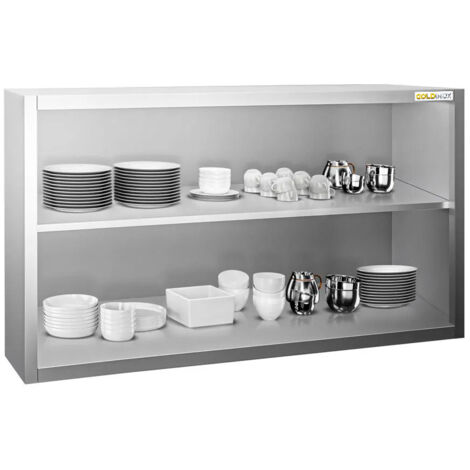 Placard mural inox 1400 x 400 mm / Hauteur 800 mm ouvert PREMIUM - GOLDINOX