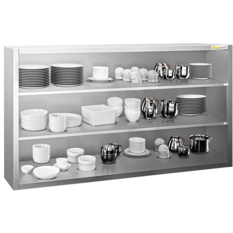 Placard mural inox 1500 x 400 mm / Hauteur 1000 mm ouvert PREMIUM - GOLDINOX