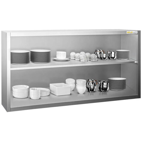 Placard mural inox 1800 x 400 mm / Hauteur 800 mm ouvert PREMIUM - GOLDINOX