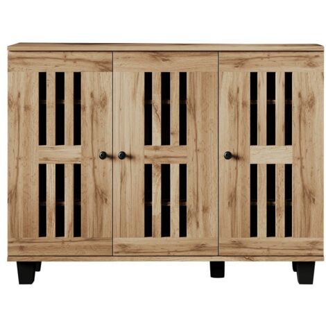PLACARD Polyvalent Design Durable Espaces de Vie Particle Board Bois Naturel 120 x 32 x 92 cm