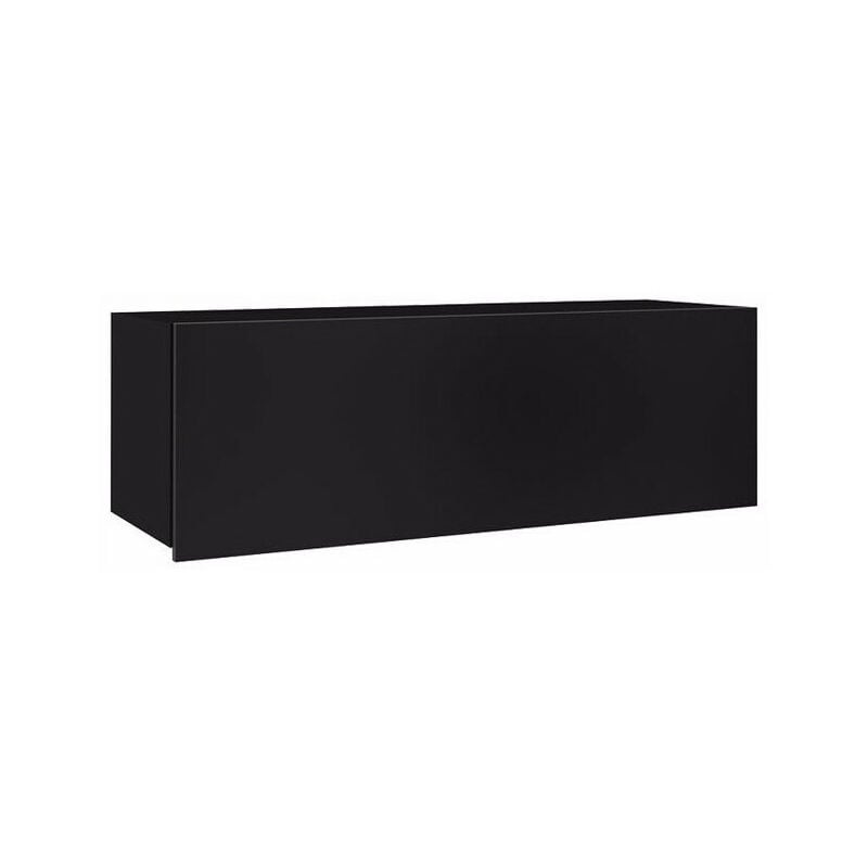 Mobilier1 - Armoire murale Tivdalu 101, Noir + Noir brillant