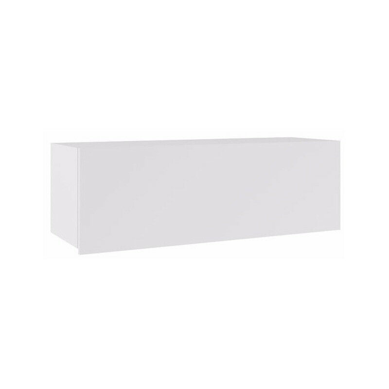Mobilier1 - Armoire murale Tivdalu 101, Blanc + Blanc brillant