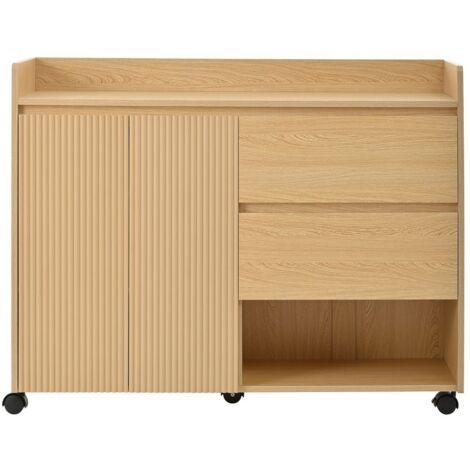 PLACARD Sécurisé Polyvalent Pratique Mobile MDF Naturel 110.00 x 35.00 x 86.00