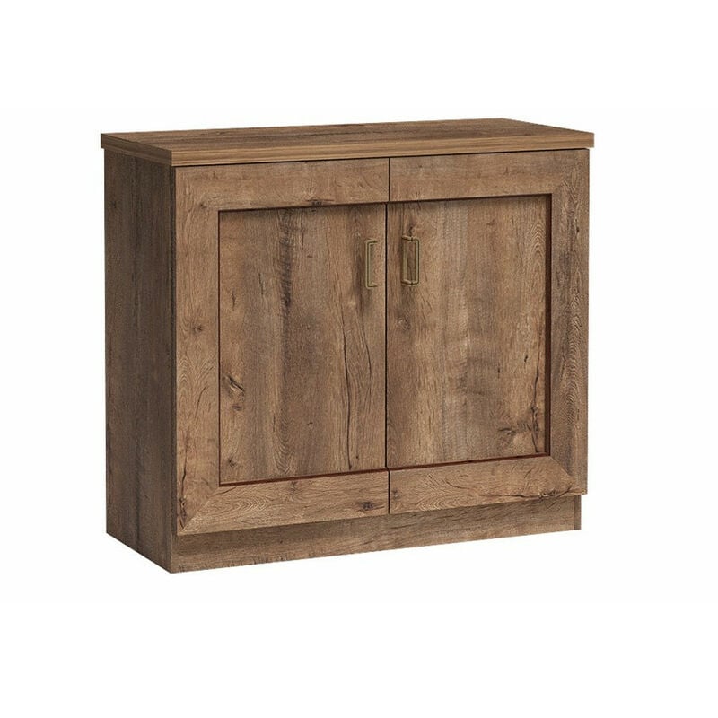 Mobilier1 - Buffet Lircava 102, Chêne de Lefkas, 90x100cm, Le nombre de portes: 044cm, Stratifié