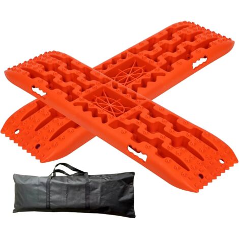 Placas de traccion todoterreno para desatascar coche con base para gato trinquete, para arena, barro, nieve, 2 piezas