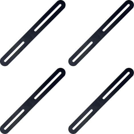 placas de unión de refuerzo de esquina rectas de 215 × 24 × 3 mm para fijación y reparación de muebles (negras)