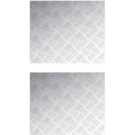 Placas en Cuadrícula 2 pcs Plateado 60 x 50 cm Aluminio