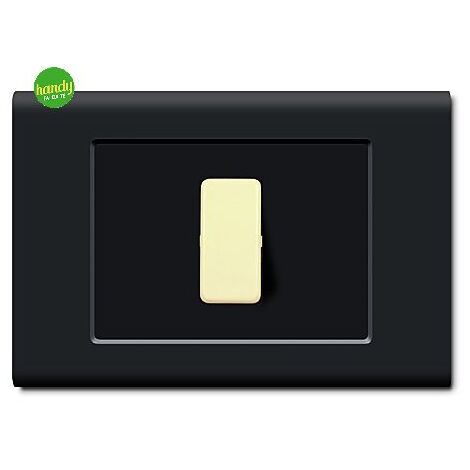 Placca 1 posto 3 moduli tond - q nera.