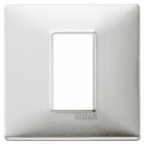 Placca 1M alluminio spazzolato per scatola rotonda  Vimar Plana 14641.81