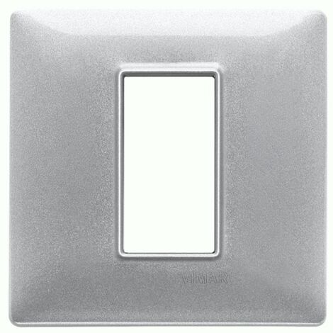 Placca 1M argento metallizzato per scatola rotonda  Vimar Plana 14641.71