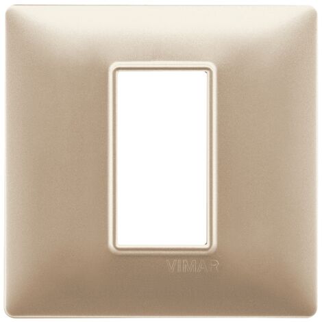 Placca 1M champagne opaco per scatola rotonda  Vimar Plana 14641.22