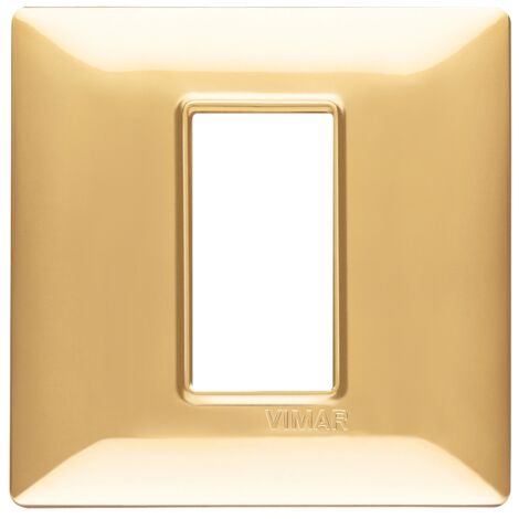 Placca 1M oro lucido scatola rotonda Vimar Plana 14641.24