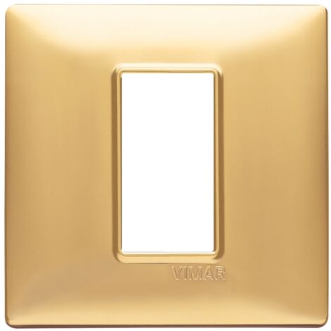 Placca 1M oro opaco scatola rotonda Vimar Plana 14641.25