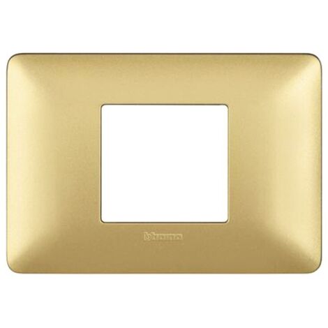 Placca 2 moduli centrali titanium scatola rotonda Bticino Matix AM4819MGL