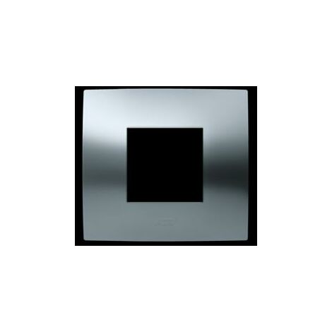 Placca 2 moduli cromo satinato abb chiara 2csk0216ch