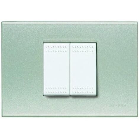 Placca 2 moduli Living Light, finitura Giallo Perla BTIN4819YN