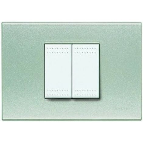 Placca 2 moduli Living Light, finitura Giallo Perla  BTIN4819YN