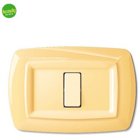 Placca 2 posti 3 moduli tond giallo pastello