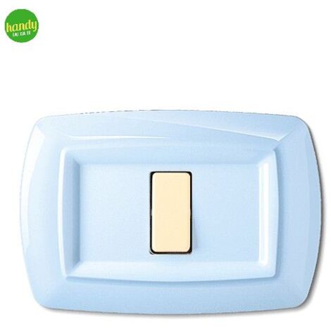 Placca 2 posti 3 moduli tond - q azzurro pastello.