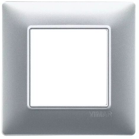 Placca 2M argento opaco per scatola rotonda  Vimar Plana 14642.20
