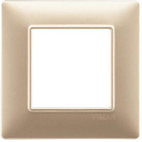 Placca 2M champagne opaco per scatola rotonda  Vimar Plana 14642.22