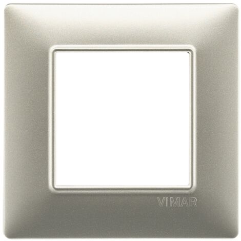 Placca 2M nichel opaco per scatola rotonda  Vimar Plana 14642.21