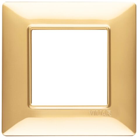 Placca 2M oro lucido scatola rotonda Vimar Plana 14642.24