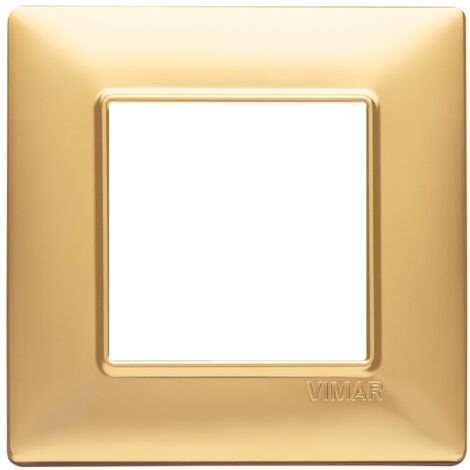 Placca 2M oro opaco scatola rotonda Vimar Plana 14642.25