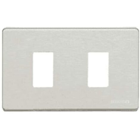 Placca 2P Per Scatola Rettangolare Alluminio Magic ( BTICINO cod. 503/2A/AL )