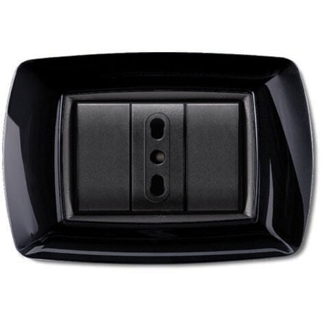 PLACCA 3 FORI ELETTROCANALI MY LIFE COMPATIBILE CON LIVING TICINO Nero