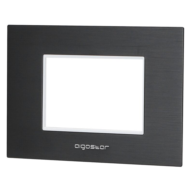 Image of Aigostar - Placca 3 moduli 503 in alluminio nera compatibile anche con BTicino Livinglight