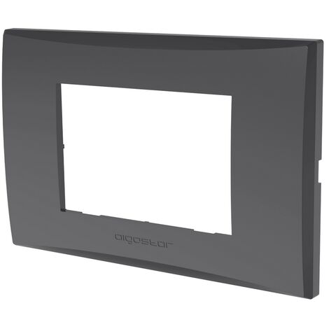 Placca 3 moduli 503 in plastica grigia compatibile anche con Vimar Plana