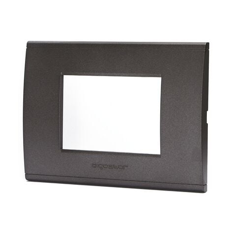 AIGOSTAR Placca 3 moduli 503 in plastica nera compatibile anche con BTicino Livinglight