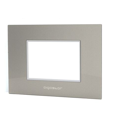 Placca 3 moduli 503 in vetro grigia compatibile anche con BTicino Livinglight