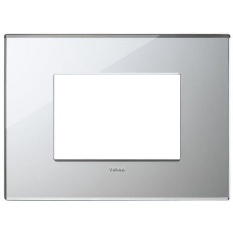 Placca 3 moduli, cristallo, argento ghiaccio vimar 22653.75