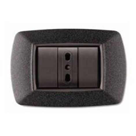 Placca 3 moduli Elettrocanali mylife grigio notte vulcanizzato